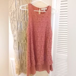 Sleeveless Tunic Floral lace dress